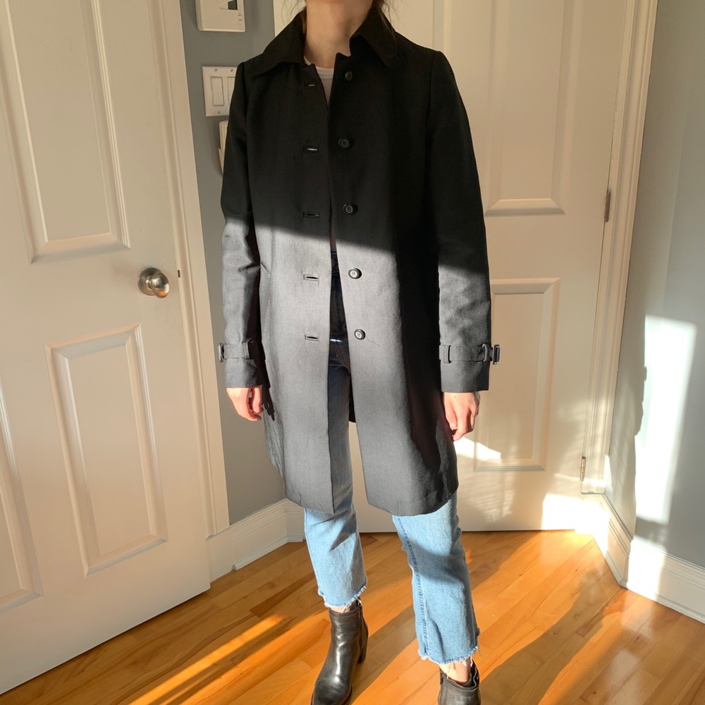 Zara all black trench coat